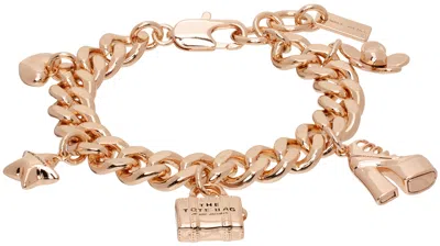 Marc Jacobs Rose Gold 'the Mini Icon Charm' Bracelet In 689 Light Antique Ro