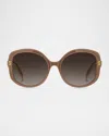 Marc Jacobs Round Acetate Sunglasses In Brown