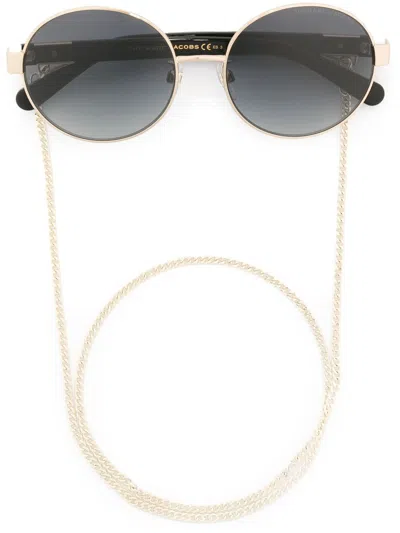 Marc Jacobs Round-frame Sunglasses In Gold