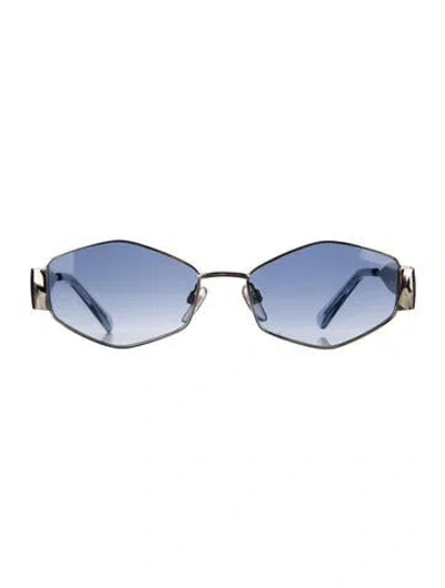 Pre-owned Marc Jacobs Round Gradient Sunglasses In Blue/silver