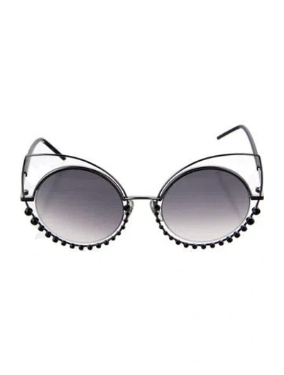 Pre-owned Marc Jacobs Round Gradient Sunglasses In Silver