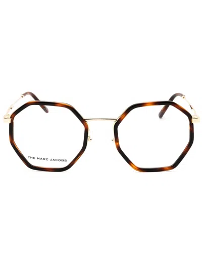 Marc Jacobs Round Metal Women's Eyeglasses In Burgundy