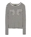 Marc Jacobs Ribbed Striped Round Neck Knitwear In White