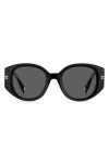Marc Jacobs Round Sunglasses In Black/grey