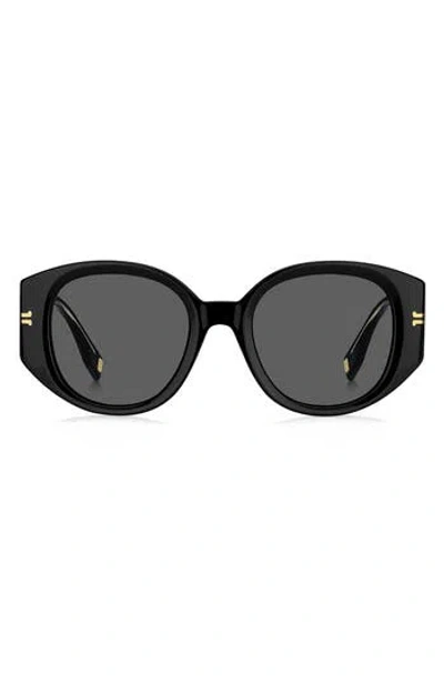 Marc Jacobs Round Sunglasses In Black/grey