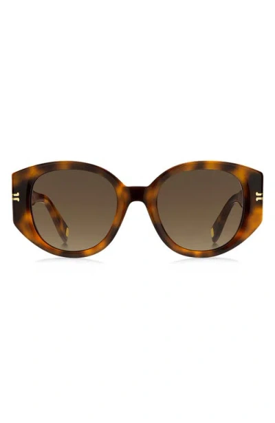 Marc Jacobs Round Sunglasses In Havana/brown Gradient