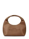 Marc Jacobs Rounded Leather Tote With Embossed Logo In Brown