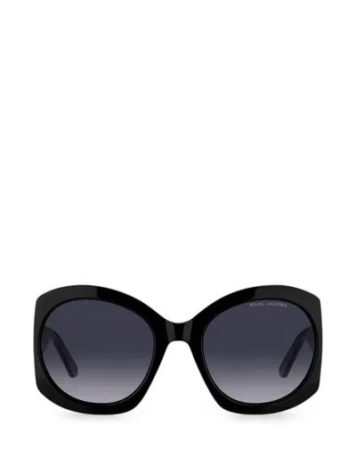 Marc Jacobs Round-frame Sunglasses In Black