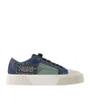 Marc Jacobs The Patchwork Denim Low-top Sneakers In Blue