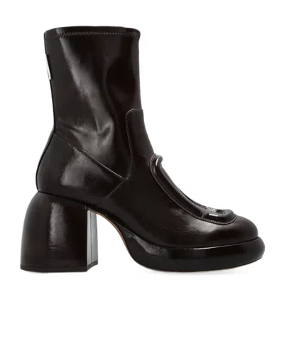 Marc Jacobs Round-toe Short Boots In Brown