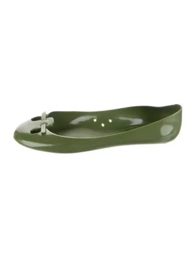 Pre-owned Marc Jacobs Rubber Ballet Flats In Green