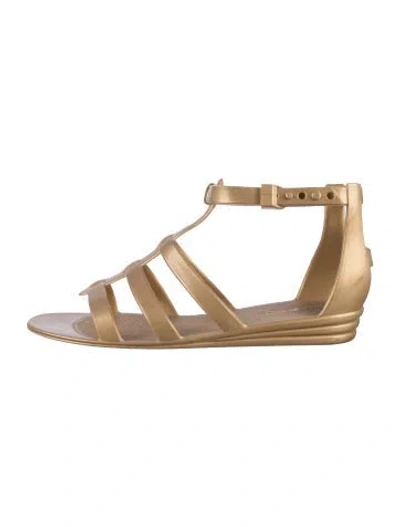 Pre-owned Marc Jacobs Rubber Gladiator Sandals In Gold