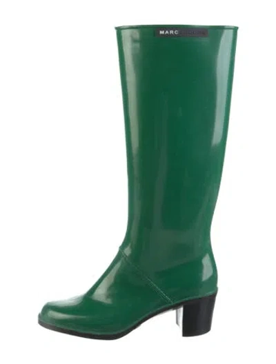 Pre-owned Marc Jacobs Rubber Rain Boots In Black/green