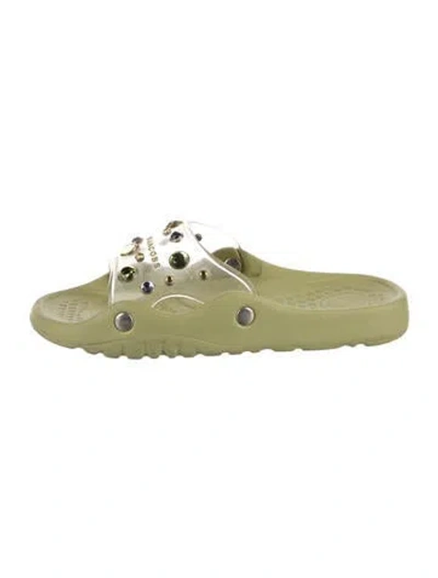 Pre-owned Marc Jacobs Rubber Slides In Green