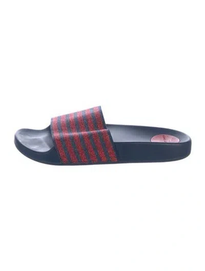 Pre-owned Marc Jacobs Rubber Striped Slides In Multi