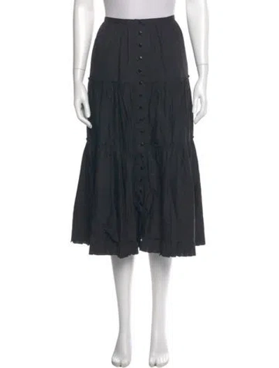 Pre-owned Marc Jacobs Ruffle Embellishment Midi Length Skirt In Black
