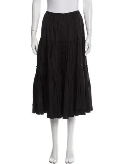 Pre-owned Marc Jacobs Ruffle Embellishment Midi Length Skirt W/ Tags In Black