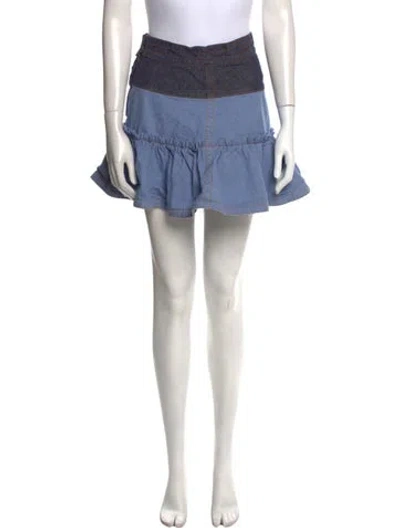 Pre-owned Marc Jacobs Ruffle Embellishment Mini Skirt In Blue
