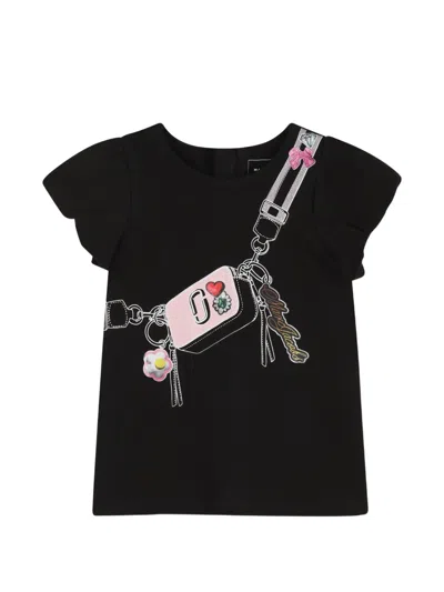 Marc Jacobs Kids' Ruffled Graphic Dress In Black