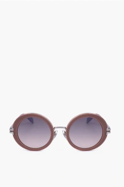 Marc Jacobs Runaway Round Sunglasses With Metal Bridge