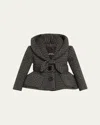 Marc Jacobs Runway Check Wool Padded Crop Hooded Jacket In Multi