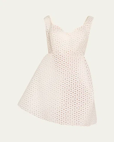 Marc Jacobs Runway Eyelet Structured Dress In Chalk