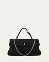 Marc Jacobs Runway Large Suede Chain Shoulder Bag In Black