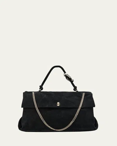 Marc Jacobs Runway Large Suede Chain Shoulder Bag In Black