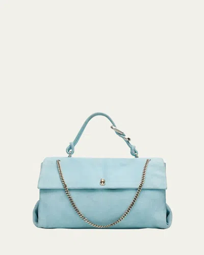 Marc Jacobs Runway Large Suede Chain Shoulder Bag In Light Blue