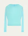 Marc Jacobs Runway Padded Long-sleeve Mohair Sweater In Blue