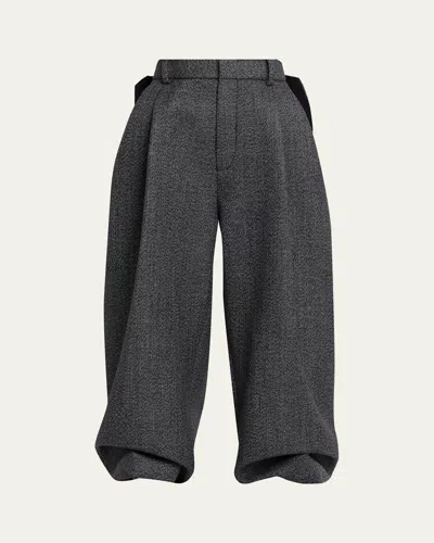Marc Jacobs Runway Plaid Bow Back Wide-leg Menswear Pants In Gray