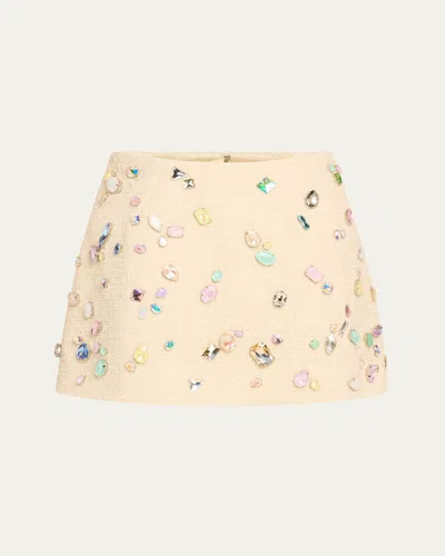 Marc Jacobs Runway Swarovski Mini Wool Bell Skirt In Ivory