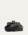Marc Jacobs Runway The Frame Ruched Leather Top-handle Bag In Black