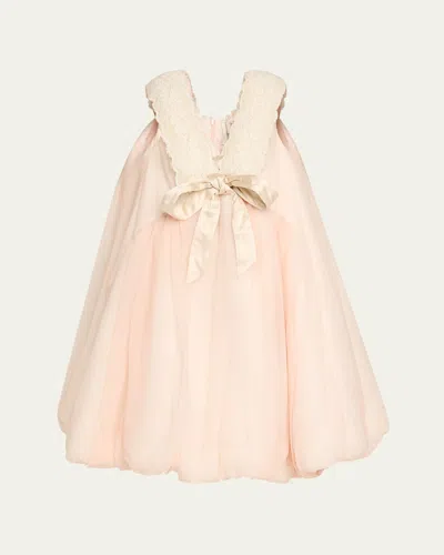 Marc Jacobs Runway Voluminous Lace-trim Organza Midi Dress In Multi