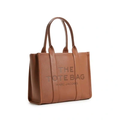 Marc Jacobs Sac Cabas The Leather Large Tote Bag In Marron