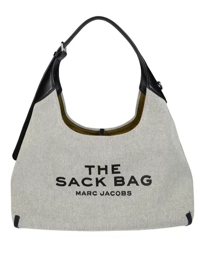 Marc Jacobs Sack Bag Bucket Bag In Canvas And Leather In Gray