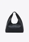 Marc Jacobs Soft Textured Leather Slouchy Bag With Rounded Handle In Black