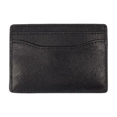 Marc Jacobs Saffiano Calfskin Card Case In Black