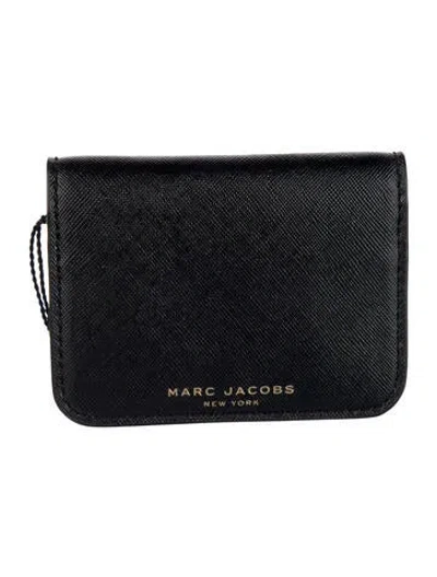 Pre-owned Marc Jacobs Saffiano Leather Card Holder In Black