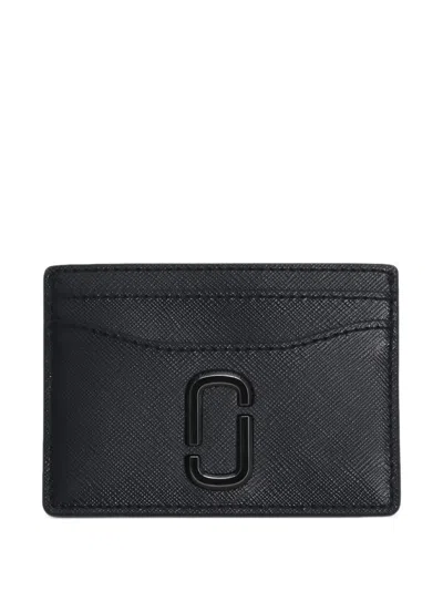 Marc Jacobs Saffiano Leather Card Holder In Black