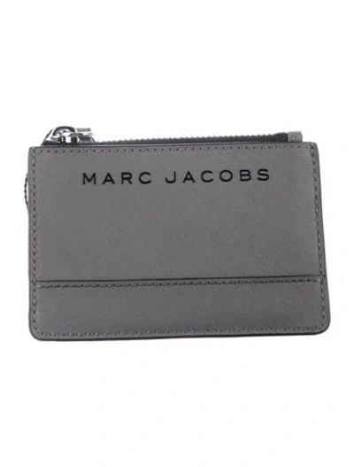 Pre-owned Marc Jacobs Saffiano Leather Card Holder W/ Tags In Grey