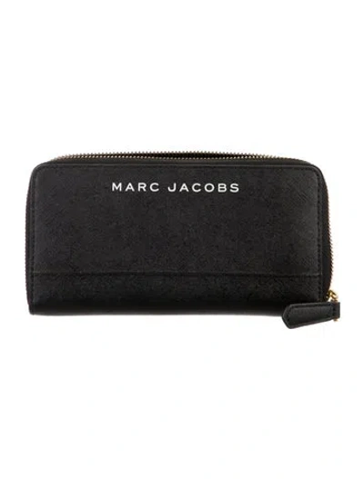 Pre-owned Marc Jacobs Saffiano Leather Continental Wallet In Black