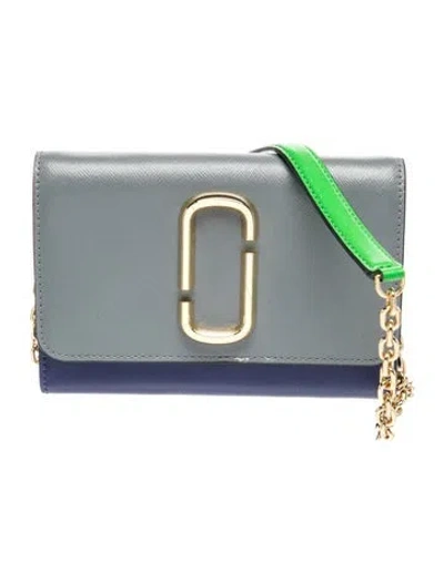 Pre-owned Marc Jacobs Saffiano Leather Crossbody Bag In Blue