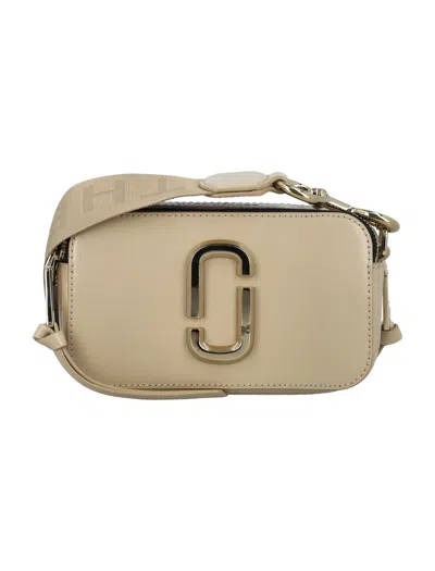 Marc Jacobs Saffiano Leather Double Zip Handbag With Removable Strap In Neutral