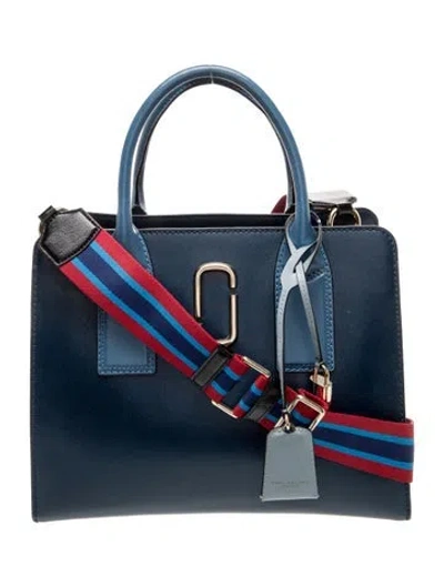 Pre-owned Marc Jacobs Saffiano Leather Top Handle Bag In Blue