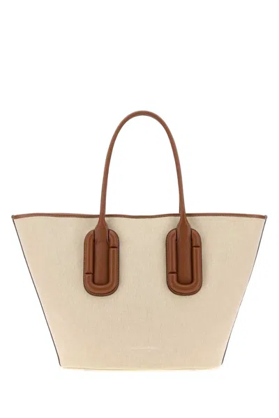 Marc Jacobs Sand Canvas Large Babe Shopping Handbag In Beige O Tan