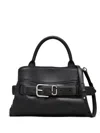 Marc Jacobs The Satchel Dakota Small Black Handbag With Logo Embossed On The Back And Belt Closure In Leather Wo In Black
