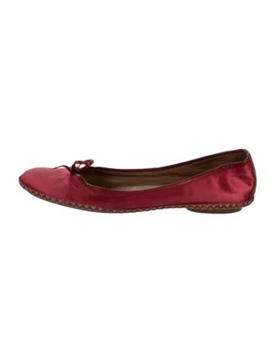 Pre-owned Marc Jacobs Satin Bow Accents Ballet Flats In Pink