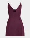 Marc Jacobs Satin Bow Mini Dress In Brown