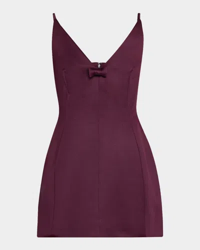 Marc Jacobs Satin Bow Mini Dress In Brown